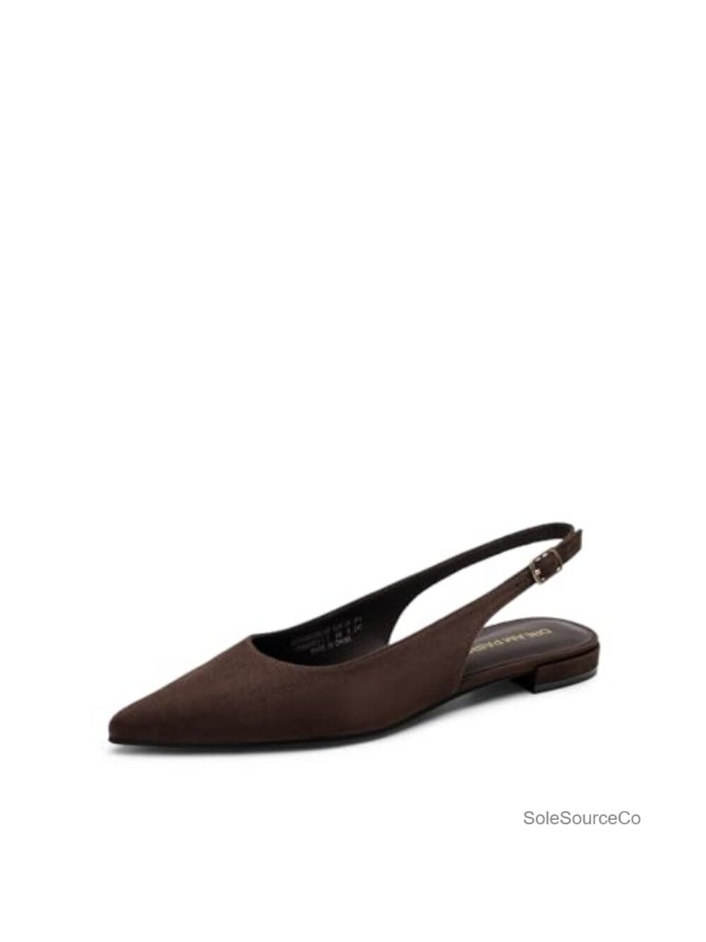 Women's Slingback Pointed Toe Ballet Flats - Faux Leather Dress Shoes